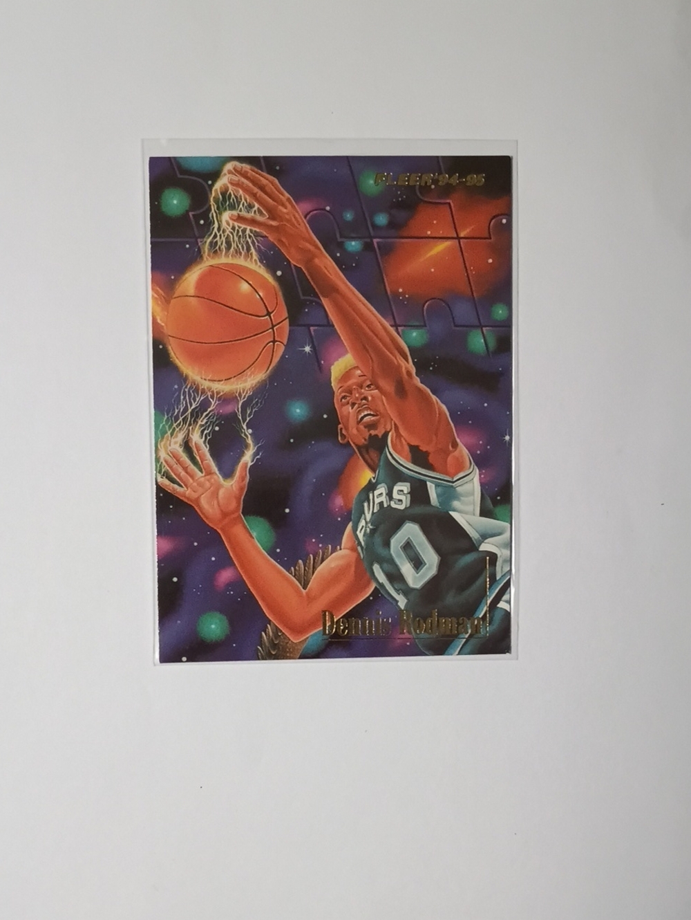1994-95 Fleer Basketball Card - Dennis Rodman - Orange / Black / Teal